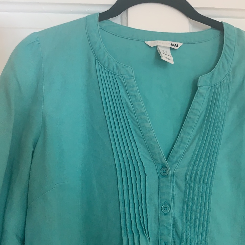 H&M Teal Linen Tunic